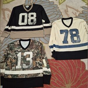 NWT Lot Of 3 No Boundaries Long Sleeve Hockey Jerseys, Size S Or XL